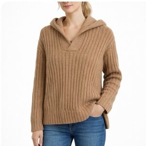adam (by Adam Lippes) Cashmere Hooded Sweater, Tan, M